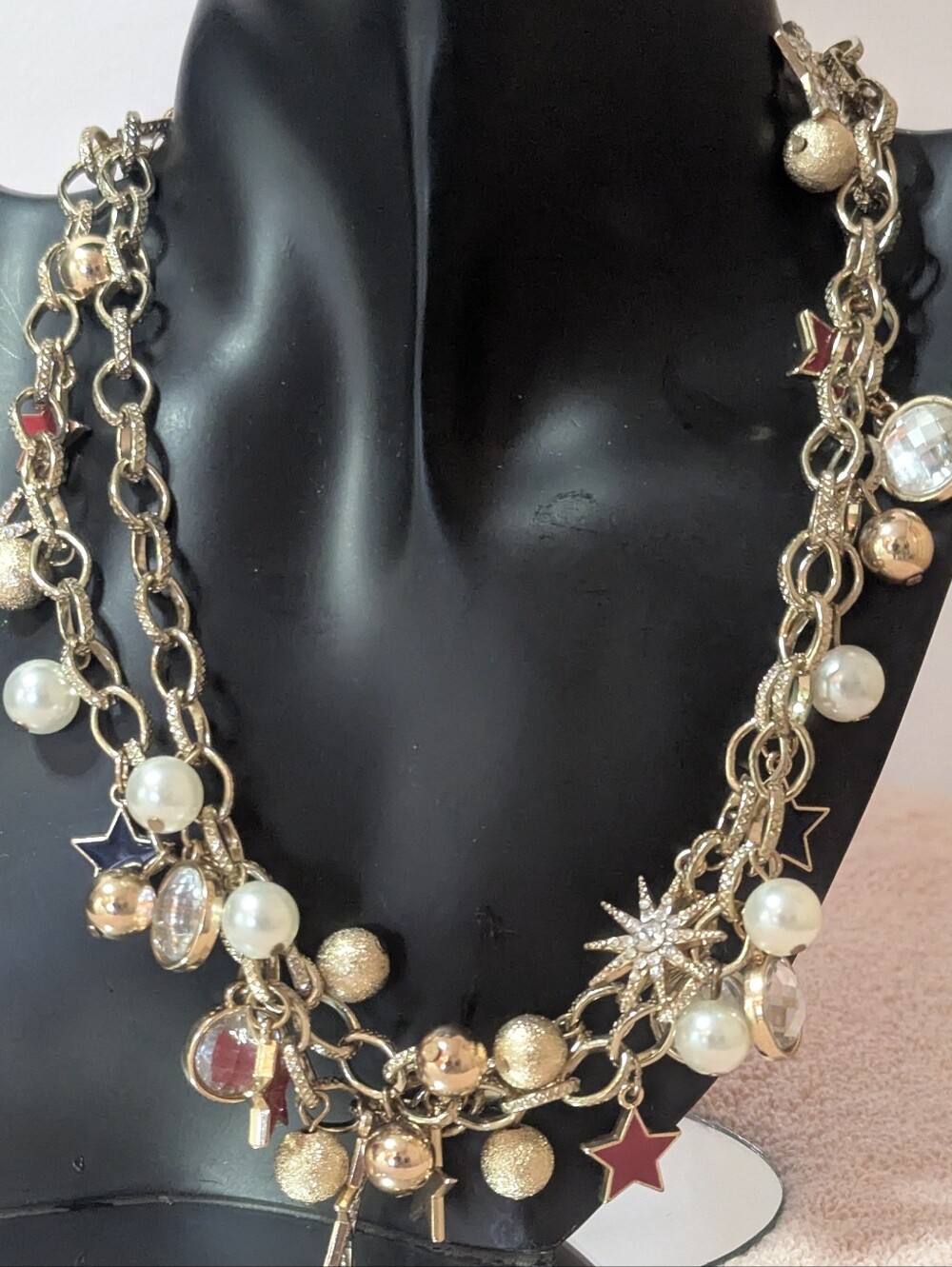 Red White Blue & Gold Celestial VTG Statement Jewelry Bundle Set + FREE GIFT - Picture 3 of 7
